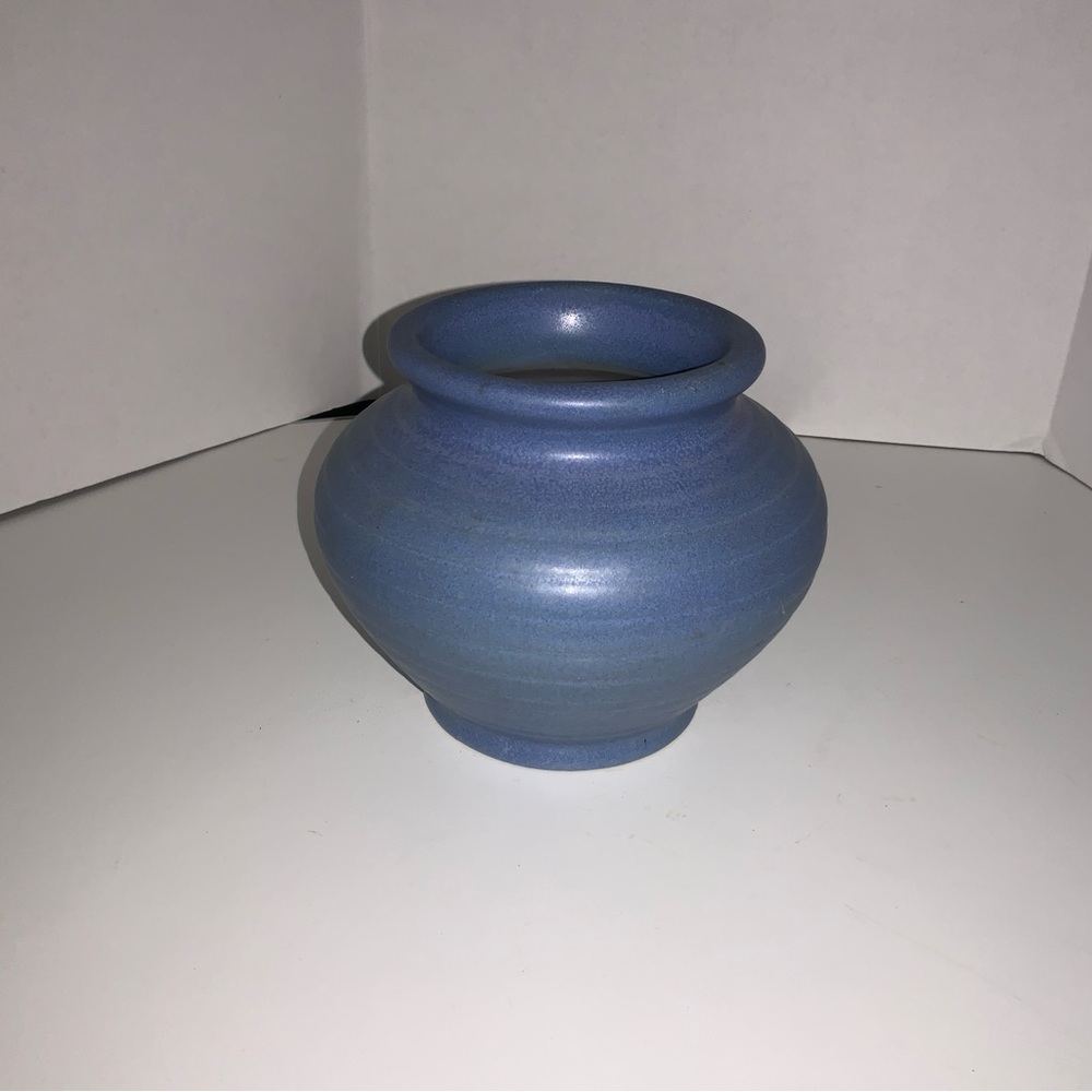 Handcrafted Blue vintage pottery Vase